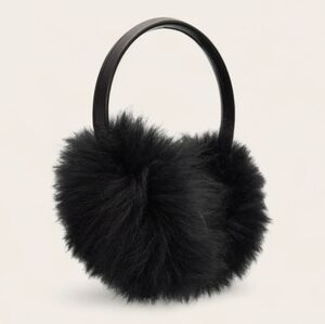 Yves Salomon Black Rabbit Fur Earmuffs